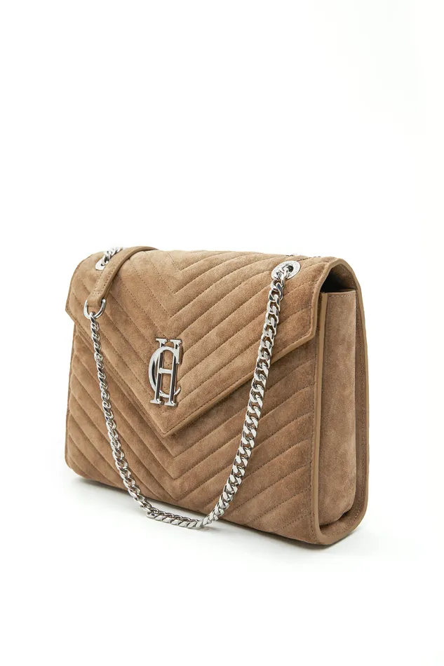 Knightsbridge Shoulder Bag Taupe Suede Women Holland Cooper Shoulder Bags