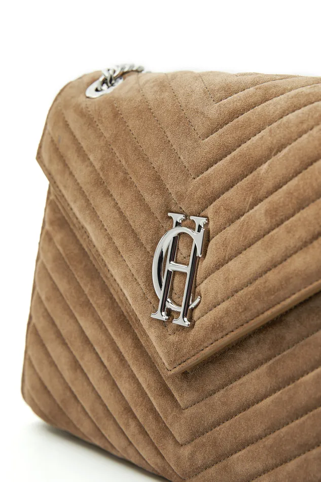 Knightsbridge Shoulder Bag Taupe Suede Women Holland Cooper Shoulder Bags