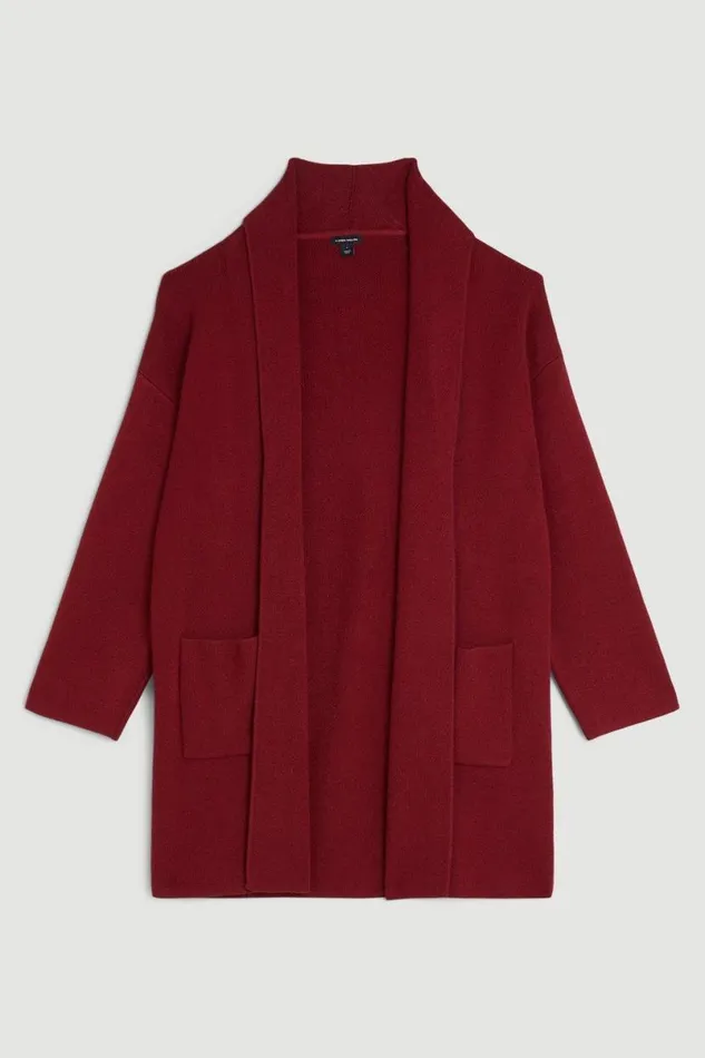 Knit Coatigan Oxblood Women Karen Millen Coats and Jackets