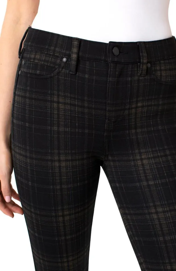 Knit Leggings Women Liverpool Los Angeles Madonna Legging Tan Black Glen Plaid