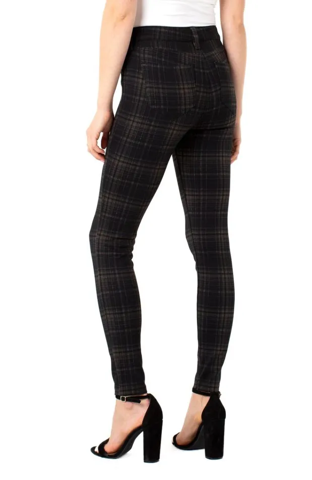 Knit Leggings Women Liverpool Los Angeles Madonna Legging Tan Black Glen Plaid