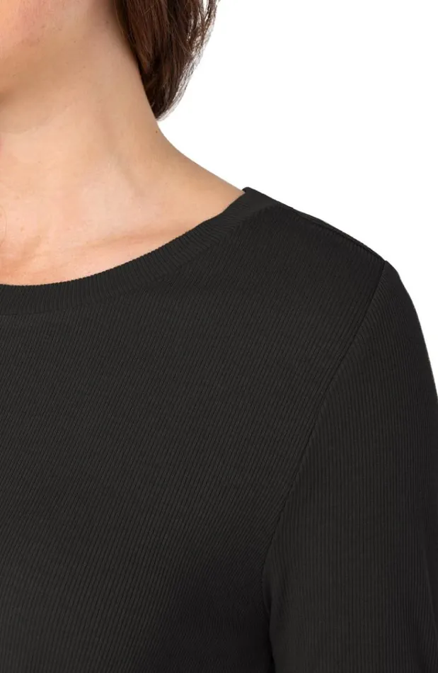 Knit Tops Women Liverpool Los Angeles 3 4 Sleeve Knit Tee Black