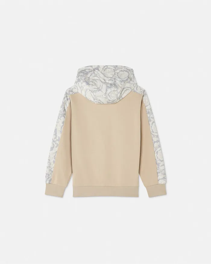 Knitwear and Sweatshirts Kids Versace Barocco Baby Paneled Hoodie Beigeprint