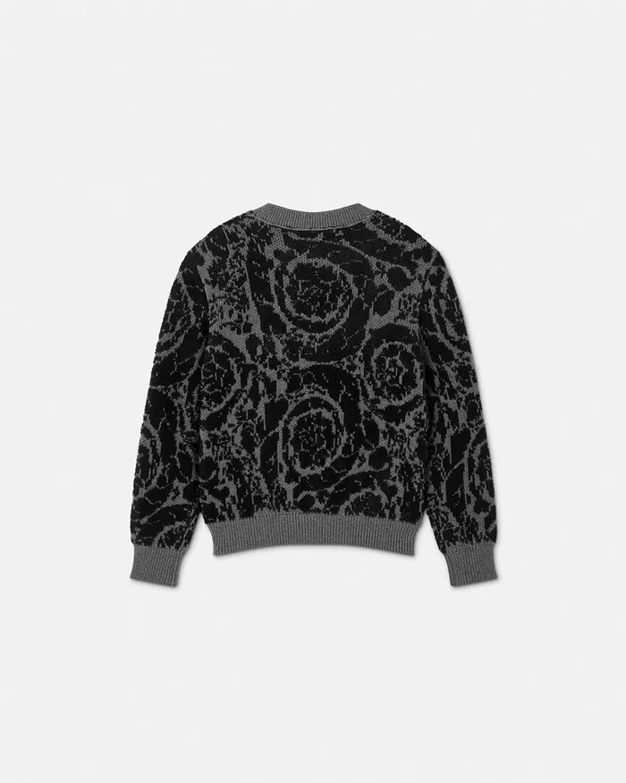 Knitwear and Sweatshirts Kids Versace Barocco Jacquards Sweater Gray