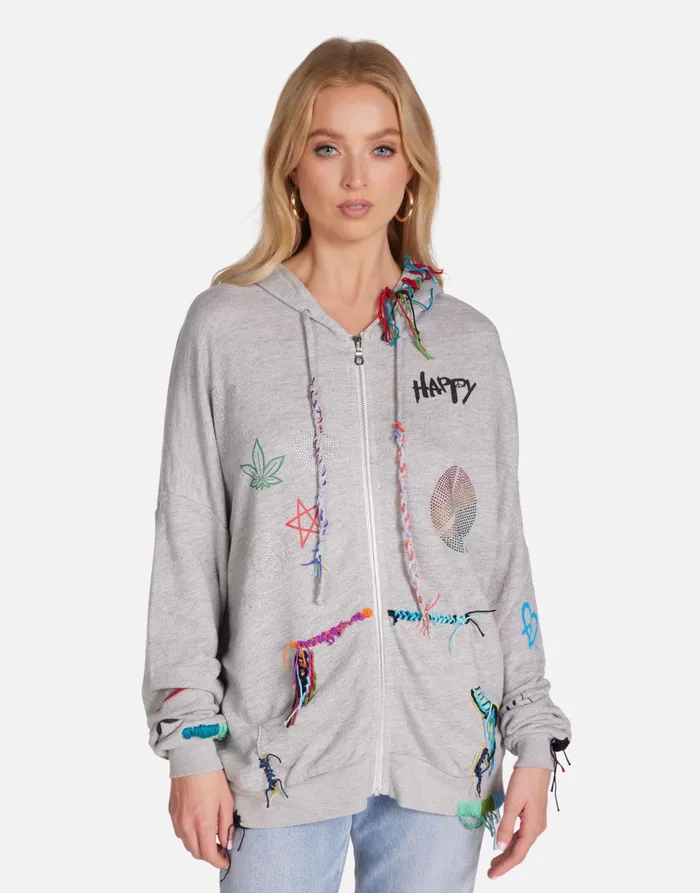 Koa X Hippie Peace Heather Grey Women039s Lauren Moshi Long Sleeve