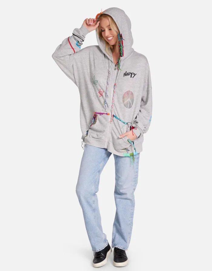 Koa X Hippie Peace Heather Grey Women039s Lauren Moshi Long Sleeve