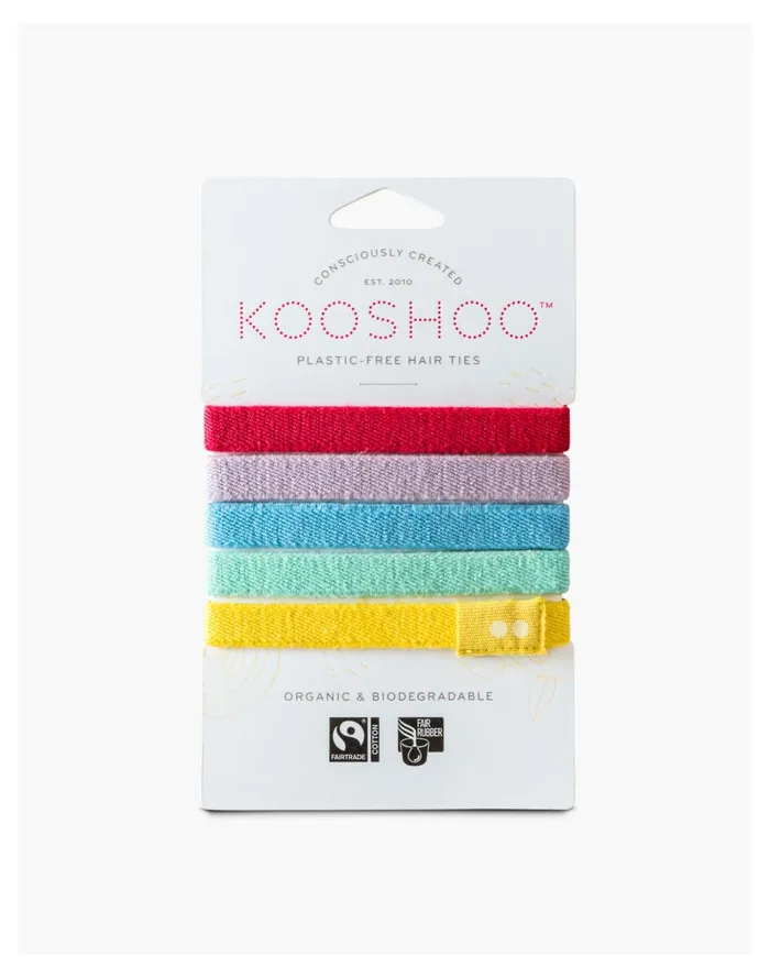 KOOSHOO Five Pack Plastic Free Organic Cotton Hair Ties Multi Women Madewell Hair Accessories