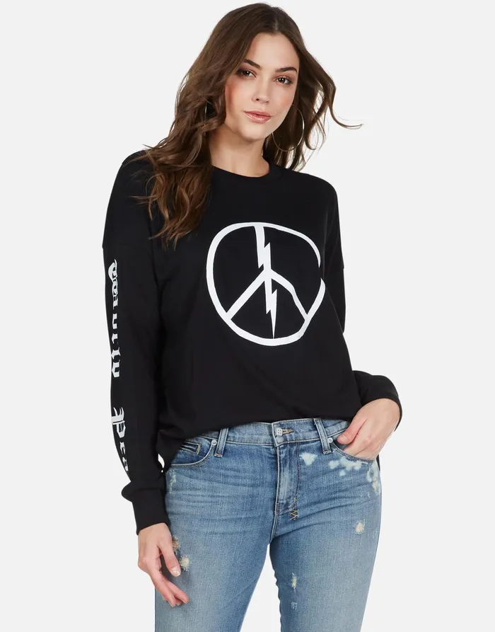 Lassie World Peace Black Women039s Lauren Moshi Long Sleeve