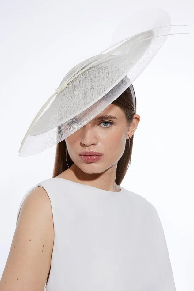 Layered Mesh Detail Headband Fascinator Ivory Women Karen Millen Fascinators