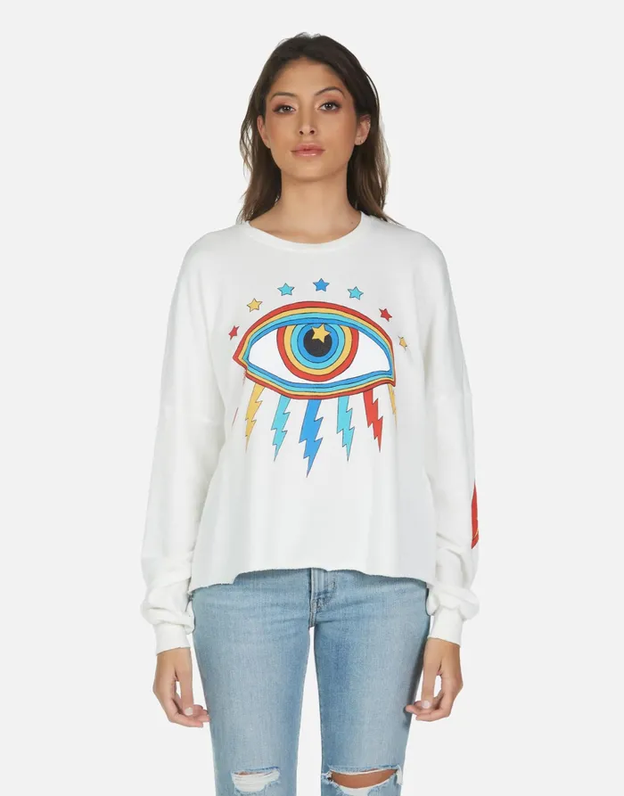 Lee Rainbow Lightning Eye Milk Women039s Lauren Moshi Long Sleeve