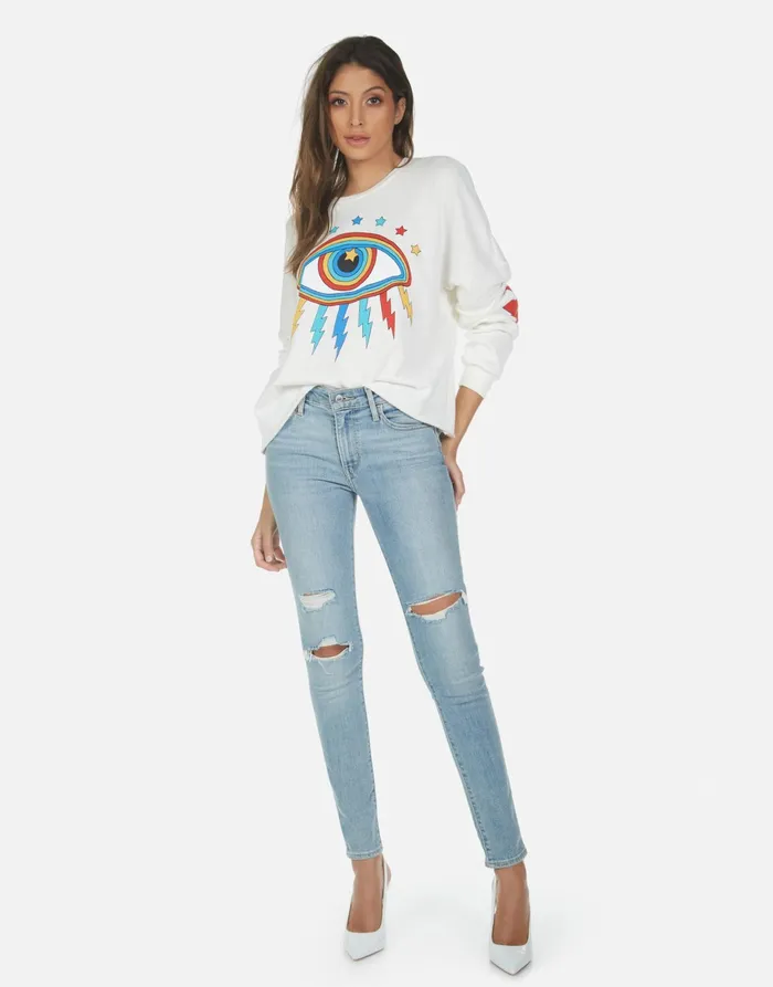 Lee Rainbow Lightning Eye Milk Women039s Lauren Moshi Long Sleeve