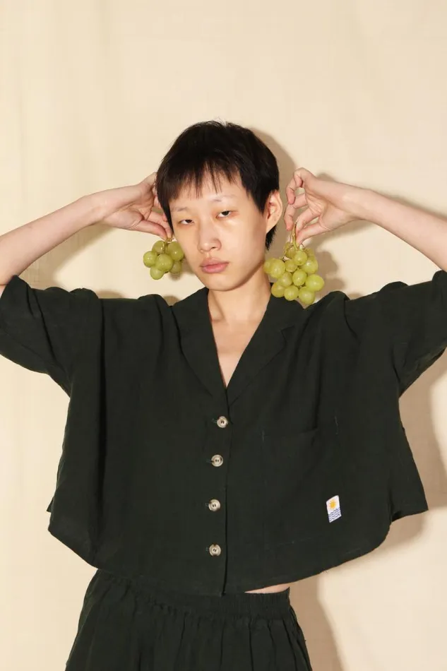 LF Markey Tops Women Maxim Linen Shirt Forest Green
