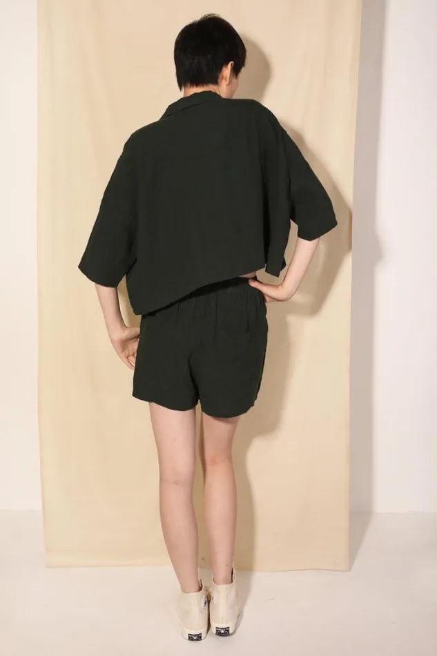 LF Markey Tops Women Maxim Linen Shirt Forest Green