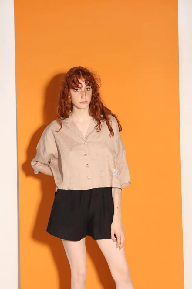 LF Markey Tops Women Maxim Linen Shirt Mushroom