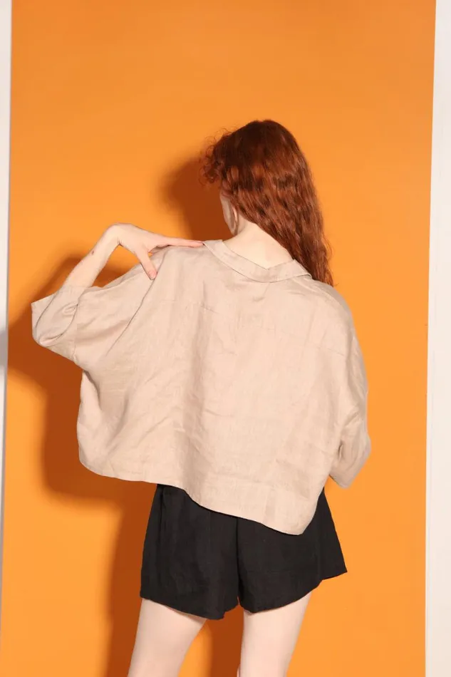 LF Markey Tops Women Maxim Linen Shirt Mushroom