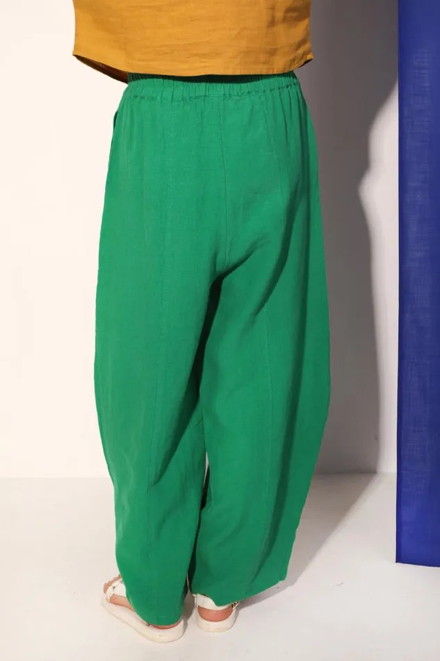 LF Markey Trousers Women Basic Linen Trouser Grass