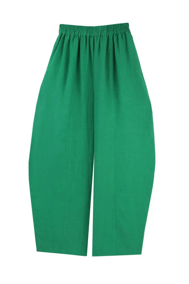LF Markey Trousers Women Basic Linen Trouser Grass