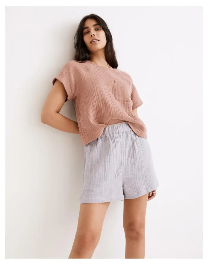 Lightspun Easy Pull On Shorts Faded Lavender Women Madewell Shorts