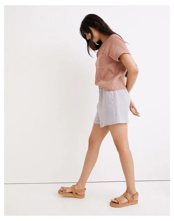 Lightspun Easy Pull On Shorts Faded Lavender Women Madewell Shorts Lightspun Easy Pull On Shorts Faded Lavender Women Madewell Shorts
