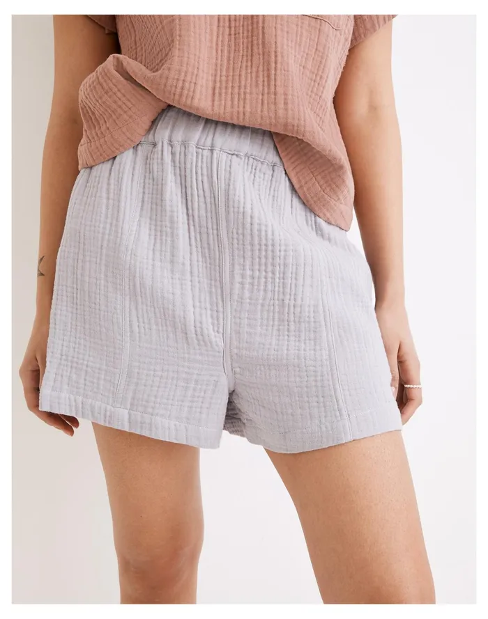Lightspun Easy Pull On Shorts Faded Lavender Women Madewell Shorts Lightspun Easy Pull On Shorts Faded Lavender Women Madewell Shorts