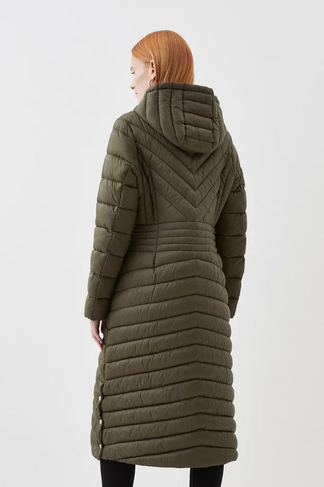 Lightweight Knee Length Packable Coat Khaki Women Karen Millen Coats and Jackets