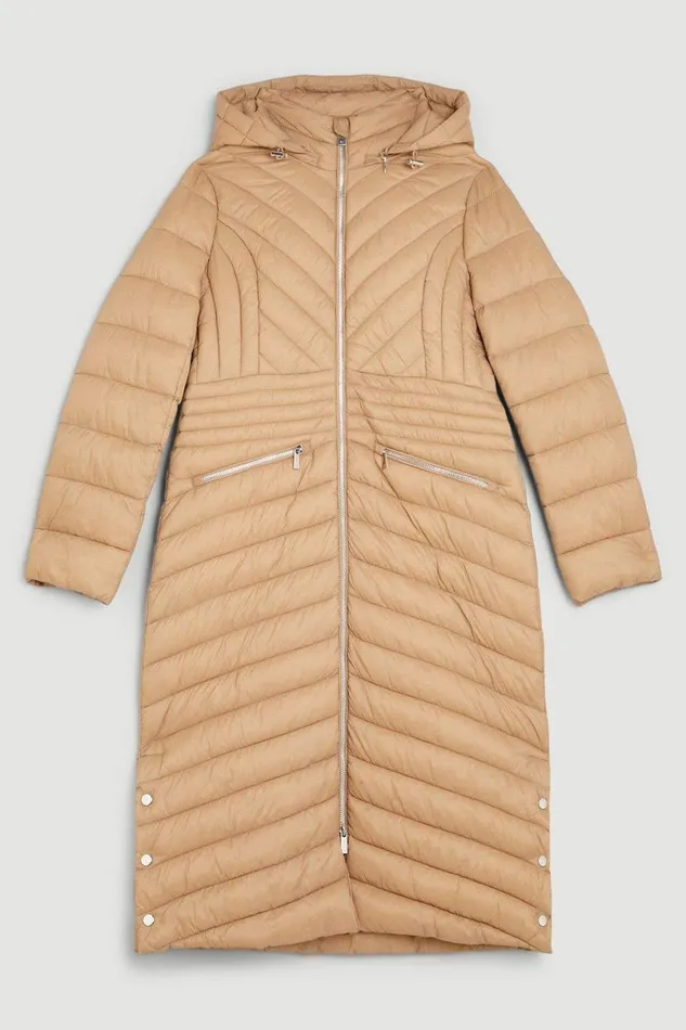 Lightweight Knee Length Packable Coat Neutral Women Karen Millen Coats and Jackets