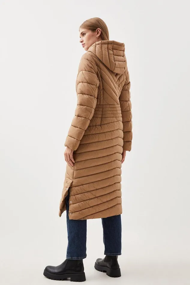 Lightweight Knee Length Packable Coat Neutral Women Karen Millen Coats and Jackets