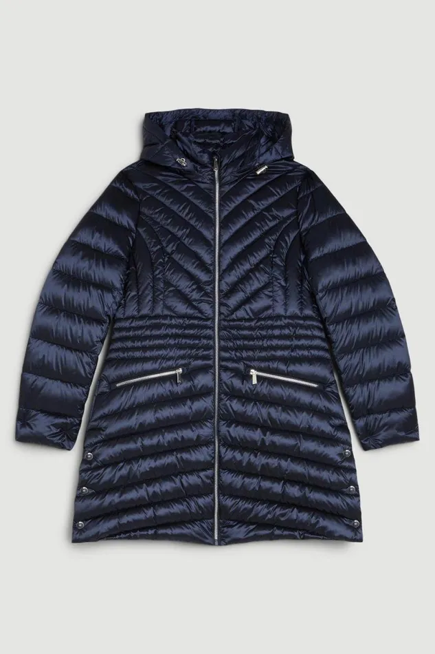 Lightweight Packable Coat Navy Women Karen Millen Coats and Jackets