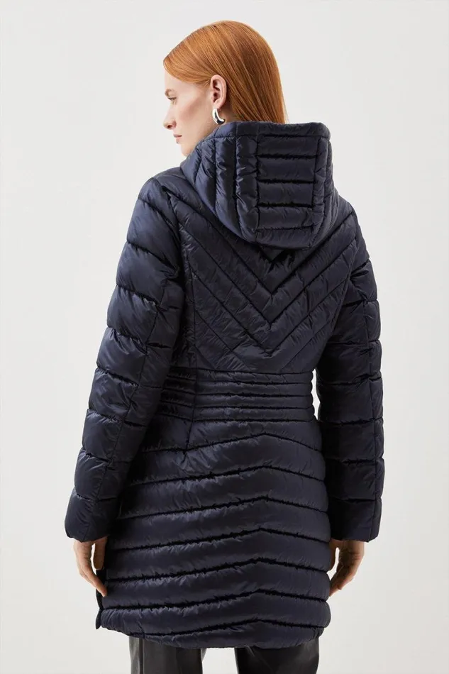 Lightweight Packable Coat Navy Women Karen Millen Coats and Jackets