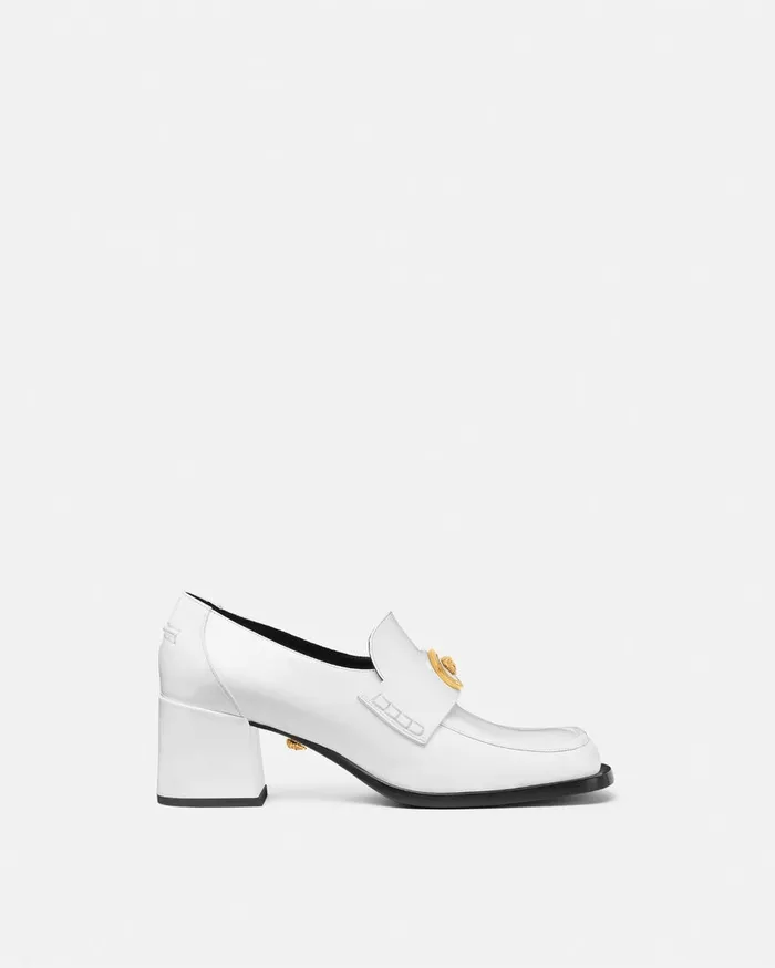 Loafers and Flats Women Versace Alia Patent Loafer Pumps 55 Mm White