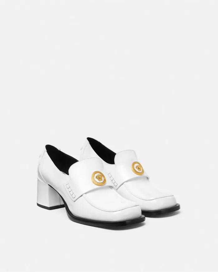 Loafers and Flats Women Versace Alia Patent Loafer Pumps 55 Mm White
