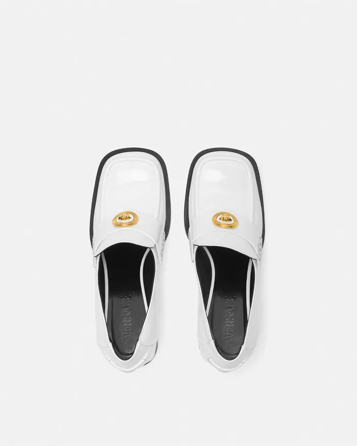 Loafers and Flats Women Versace Alia Patent Loafer Pumps 55 Mm White