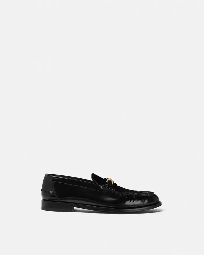 Loafers and Slippers Men Versace Medusa 03995 Loafers Blackgold