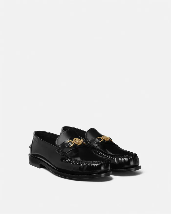 Loafers and Slippers Men Versace Medusa 03995 Loafers Blackgold