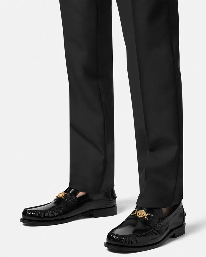 Loafers and Slippers Men Versace Medusa 03995 Loafers Blackgold