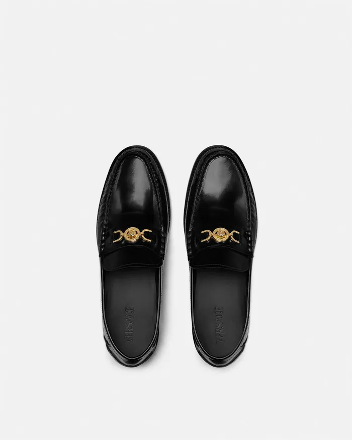 Loafers and Slippers Men Versace Medusa 03995 Loafers Blackgold