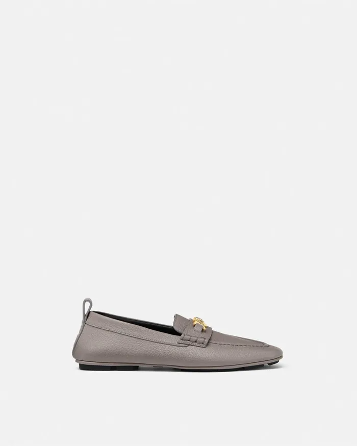 Loafers and Slippers Men Versace Villa Driver Shoes Gray