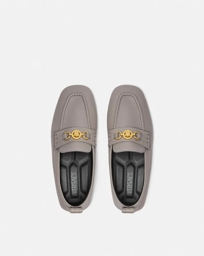 Loafers and Slippers Men Versace Villa Driver Shoes Gray
