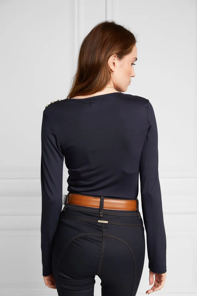 Long Sleeve VNeck Tee Ink Navy Women Holland Cooper Tees