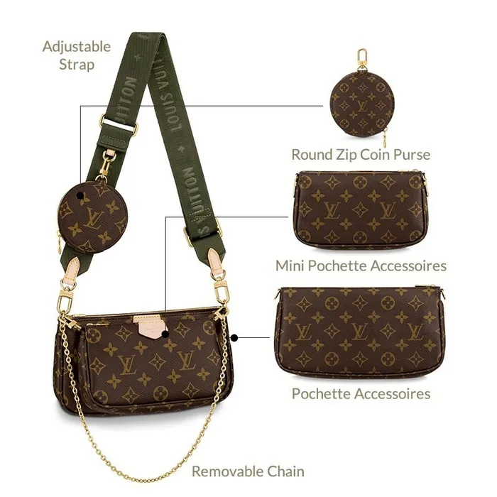 Louis Vuitton M44813 MultiPochette Accessoires Monogram 8211 Louis Vuitton Handbag Store Women Louis Vuitton Shoulder and Totes