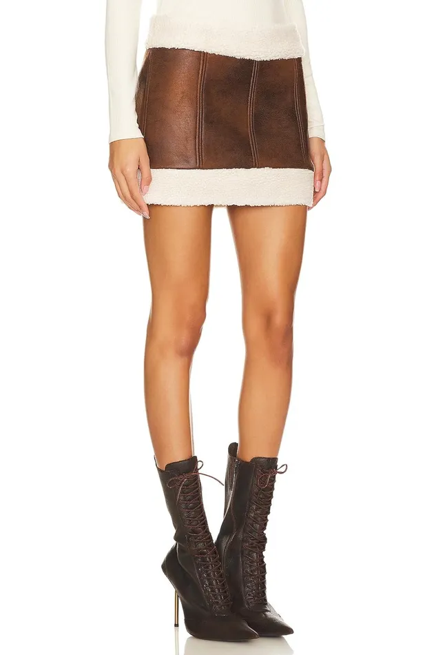 Luanne Mini Skirt Walnut Women Lovers Friends Skirts