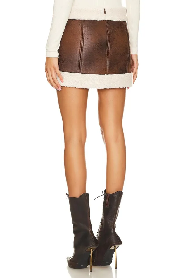 Luanne Mini Skirt Walnut Women Lovers Friends Skirts