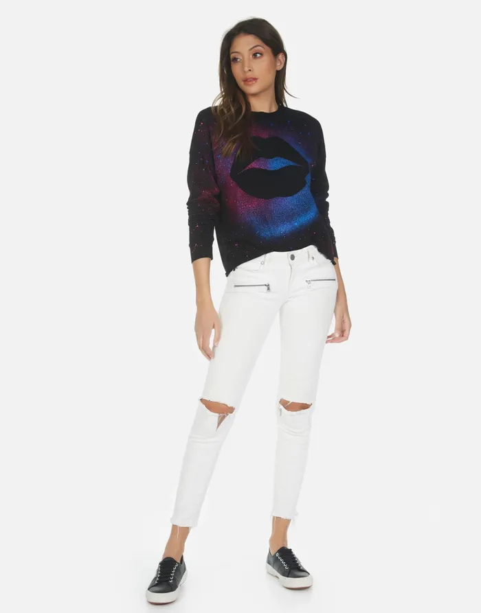 Luella Galaxy Lip Black Galaxy Splatter Women039s Lauren Moshi Long Sleeve