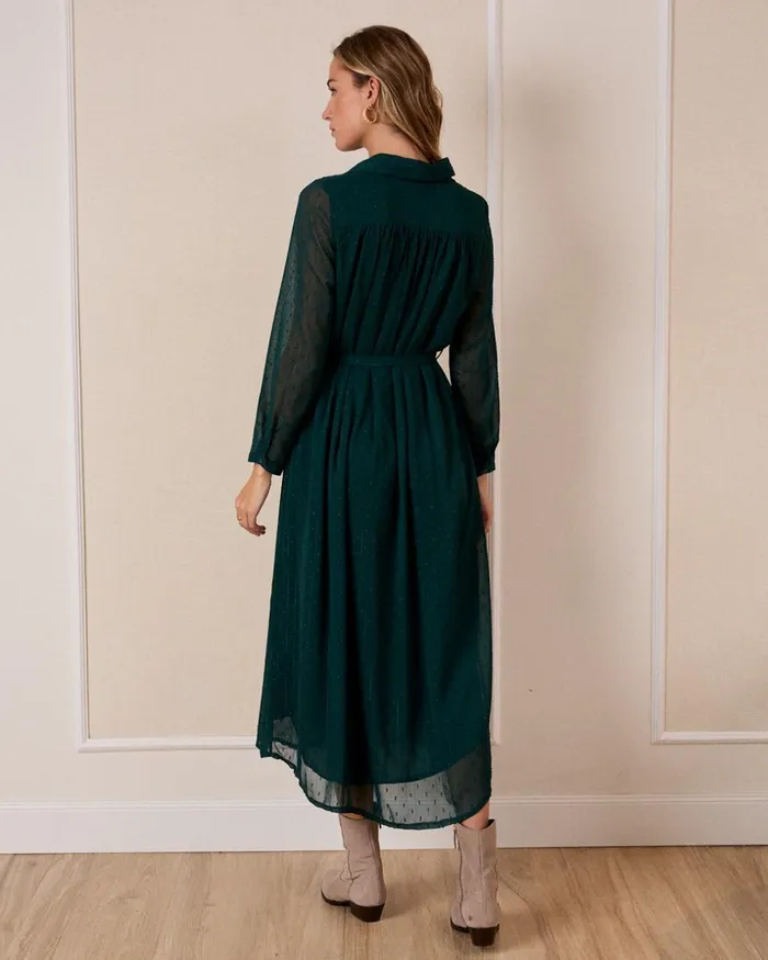 Lurex Geranium Dress Green Forest Women Polin Et Moi Dresses And Jumpsuits
