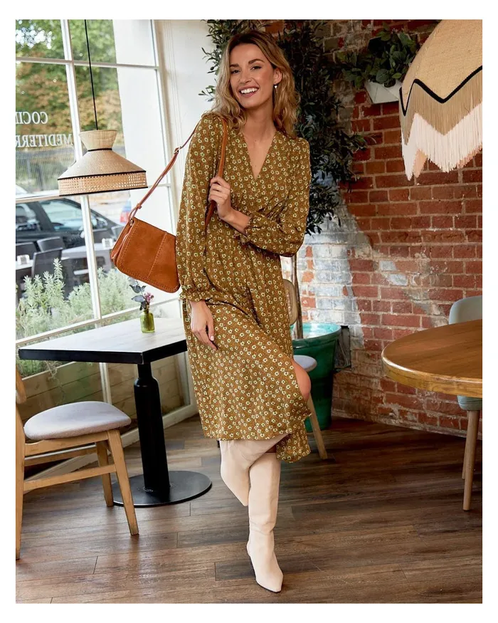 Lussy Flowers Dress Ochre Women Polin Et Moi Dresses And Jumpsuits