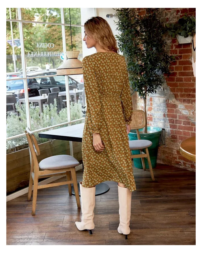 Lussy Flowers Dress Ochre Women Polin Et Moi Dresses And Jumpsuits Lussy Flowers Dress Ochre Women Polin Et Moi Dresses And Jumpsuits