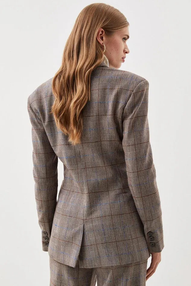Lydia Millen Tailored Check Double Breasted Blazer Multi Women Karen Millen Coats and Jackets
