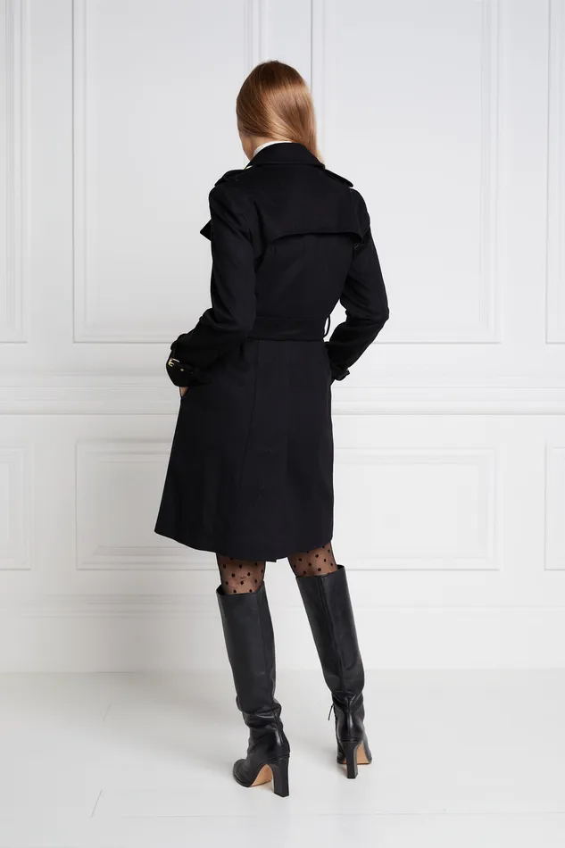 Marlborough Trench Coat Soft Black Women Holland Cooper Coats