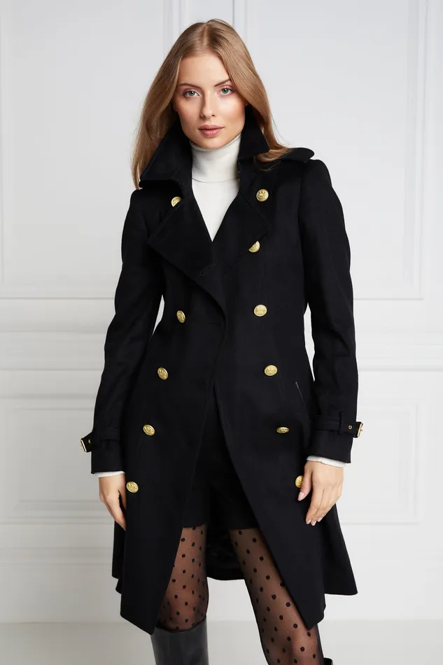 Marlborough Trench Coat Soft Black Women Holland Cooper Coats