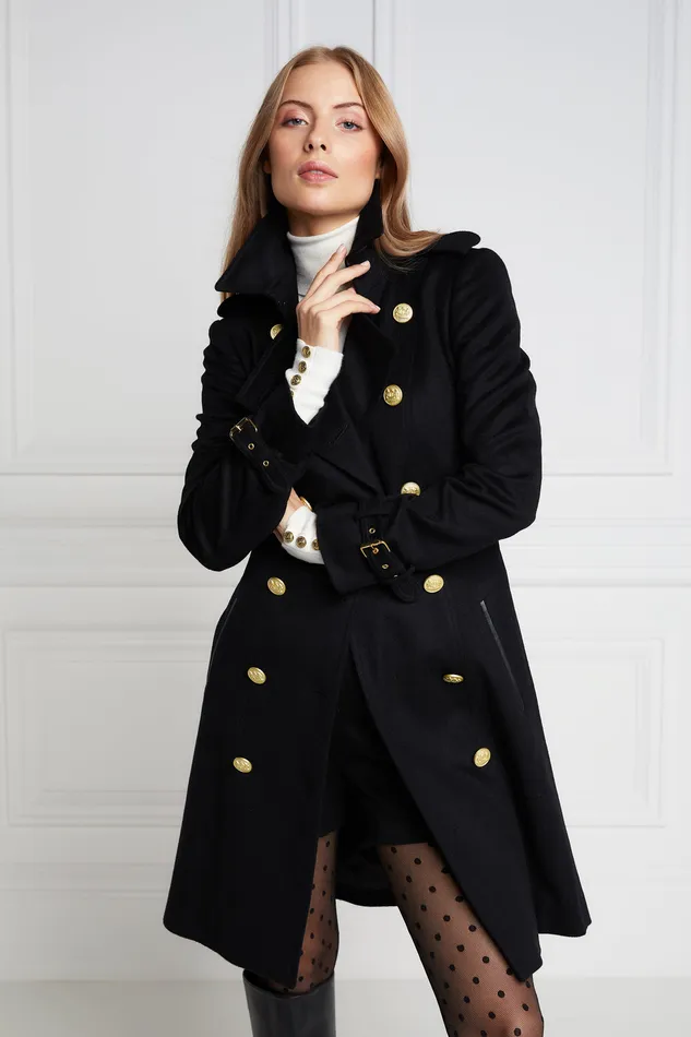 Marlborough Trench Coat Soft Black Women Holland Cooper Coats